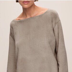Eberjey Reversible Plush Raw Edge Pullover NWT
